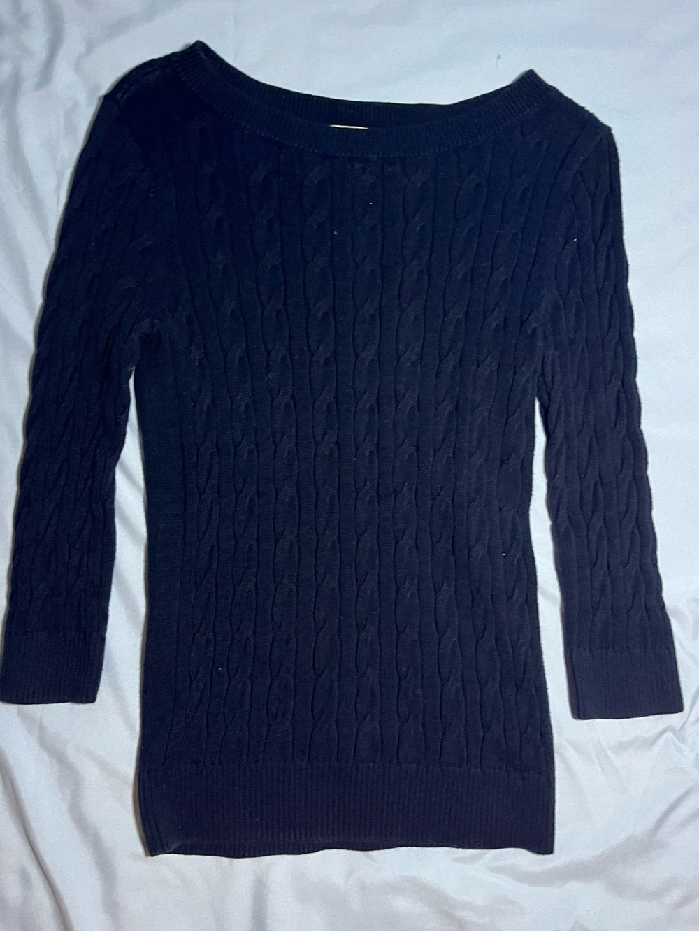 Vintage LOFT Navy Cable-Knit Sweater